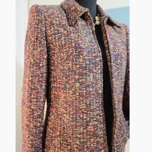 Sag Harbor Petite Multicolor Tweed Blazer Jacket – Size 6P